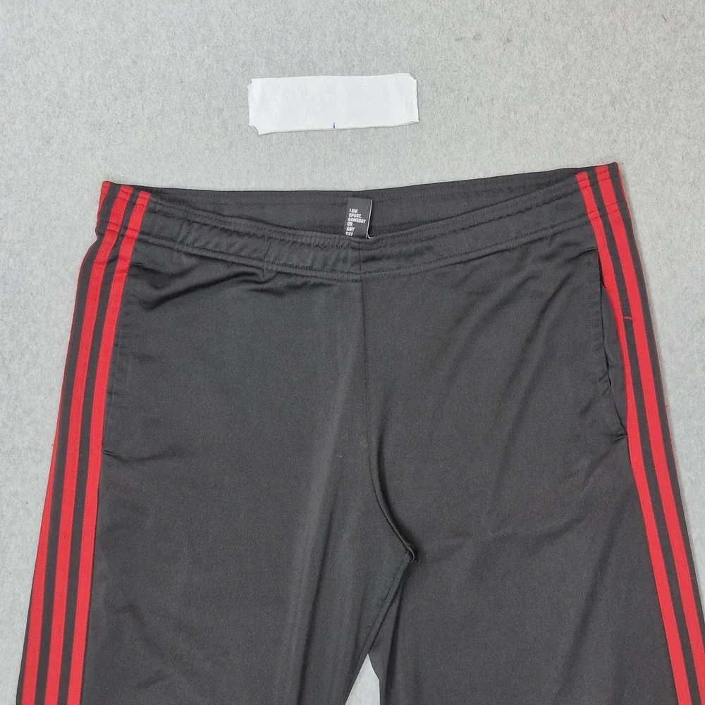 Adidas Men Activewear Pants M Black Track Red Stripe 30
